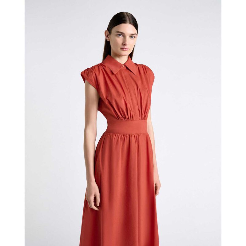 Cue Terracotta Soft Finish Cotton Shirt Dress image number 3